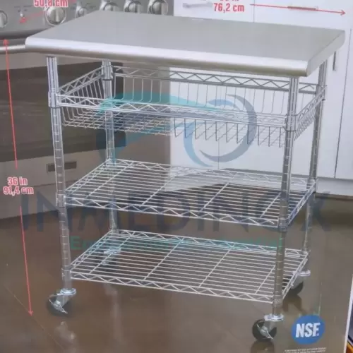 Mesa  en acero inoxidable marca SEVILLE CLASSICS