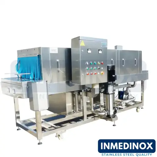 Lavadora de cajas y canastas automática 